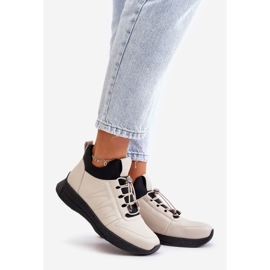 Szigetelt bőr sportcipő cipzárral Artiker 55C0038 bézs 1