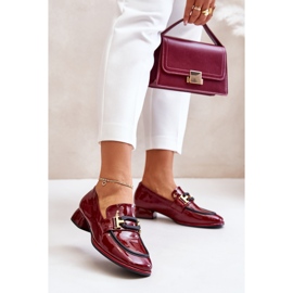Női lakkcipő blokkon Artiker 55C0103 Burgundy piros 2