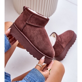 Szőrrel szigetelt női platform hócsizma, sötétbarna, Xamella 2