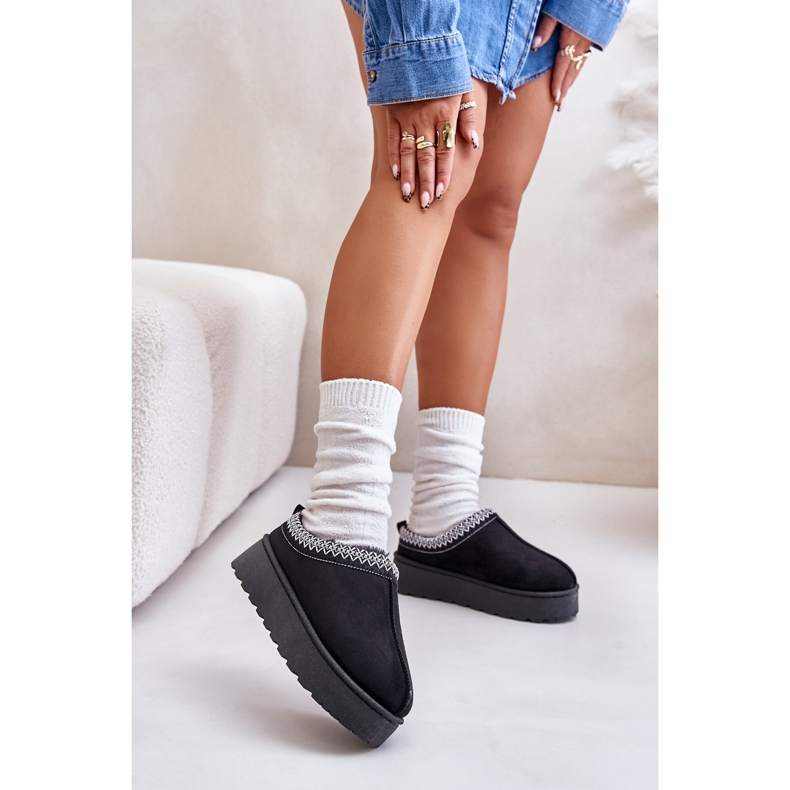 Női Platform hócsizma szőrme béléssel, fekete Remenia 2