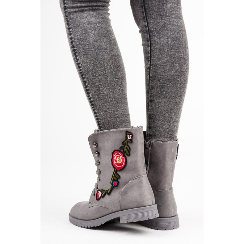 Sport Hímzett velúr táskák szürke 1