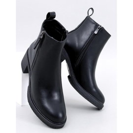 Guire Fekete teljes kiőrlésű magas sarkú bokacsizma 1