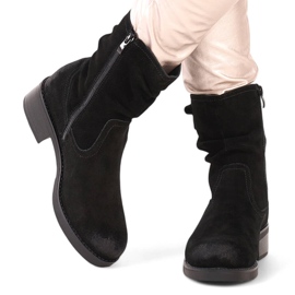 Női fekete velúr bőrcsizma, Sergio Leone BT355-S 1