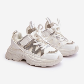 Gyermek tornacipő strasszokkal, fehér Rianalla 1