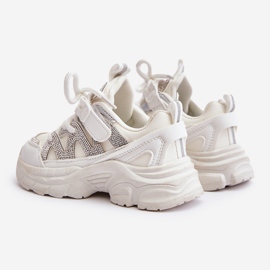 Gyermek tornacipő strasszokkal, fehér Rianalla 2