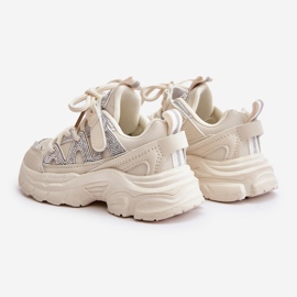 Gyermek tornacipő strasszokkal, bézs Rianalla 2