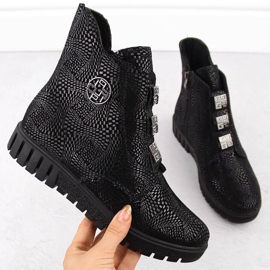 Fekete bőr női bokacsizma a Filippo DBT6360 platformon 1 Fekete bőr női bokacsizma a Filippo DBT6360 platformon 1