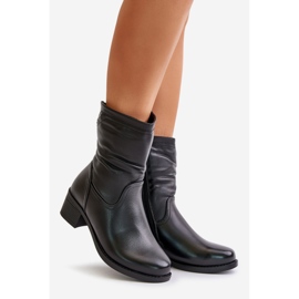 Szőrmével bélelt magas sarkú csizma Vinceza 85155 fekete 1