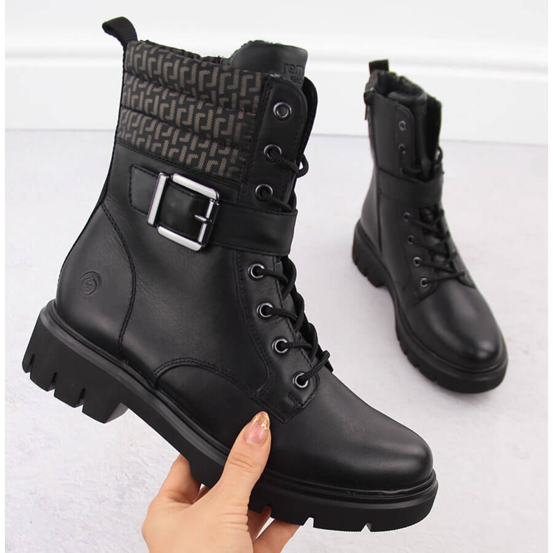 Bőrmunkás női szigetelt csizma, fekete Remonte D1W71-03 1