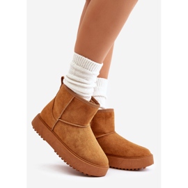 Női platform hócsizma Camel Atteria Eco Suede anyagból barna 1