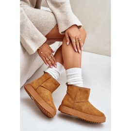Női platform hócsizma Camel Atteria Eco Suede anyagból barna 2