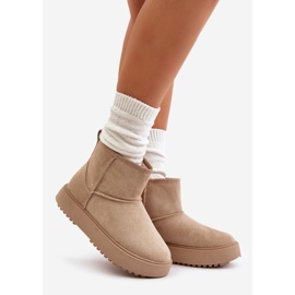 Női platform hócsizma Eco Suede bézs Atteria anyagból 1