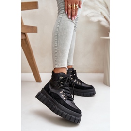 Női szigetelt Trapper bokacsizma a Black Jelenia Platformon fekete 2