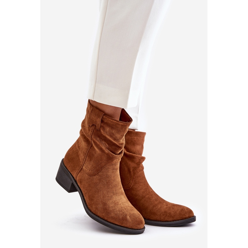 Camel Zinanya hőszigetelt női csizma domború, alacsony sarkú felsőrésszel barna 1