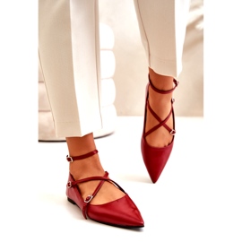 STEPHAN Női balerinák bordóval piros 1