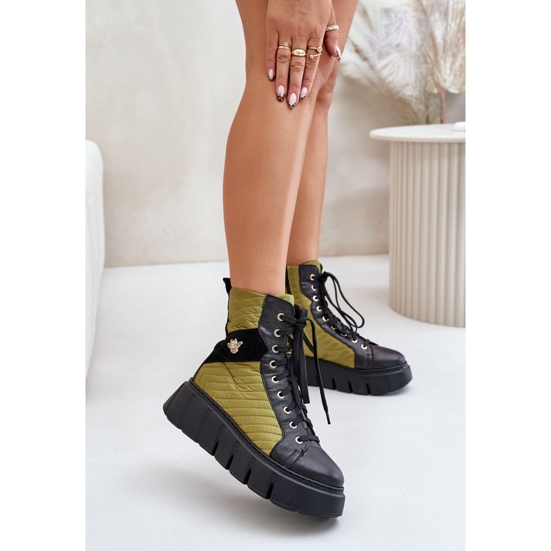 Bőr bokacsizma a platformon Maciejka 06751-01 Fekete 2