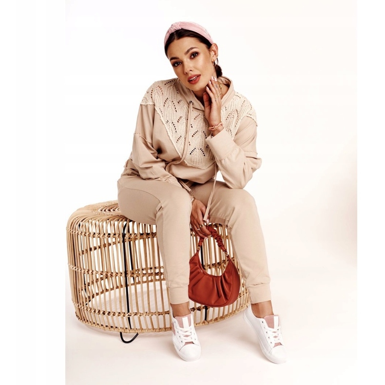 Big Star Női cipők egy csillag nagy csillaggal, DD274691 fehér és rózsaszín 2