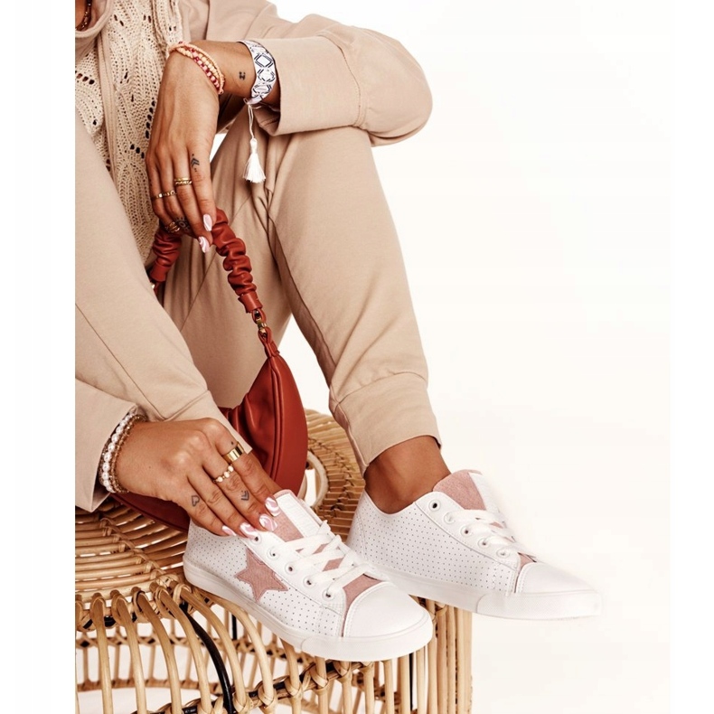 Big Star Női cipők egy csillag nagy csillaggal, DD274691 fehér és rózsaszín 5