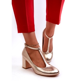 Mascara Női szivattyúk öko-bőrrel az Arany Metalic Poston aranysárga 4