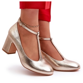 Mascara Női szivattyúk öko-bőrrel az Arany Metalic Poston aranysárga 7