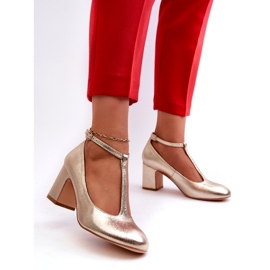 Mascara Női szivattyúk öko-bőrrel az Arany Metalic Poston aranysárga 3