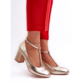 Mascara Női szivattyúk öko-bőrrel az Arany Metalic Poston aranysárga 2