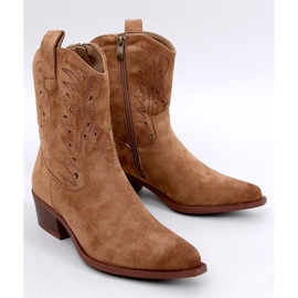 Austen Khaki áttört cowboy csizma barna 1