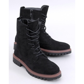 Simmer Fekete velúr fűzős bokacsizma 1