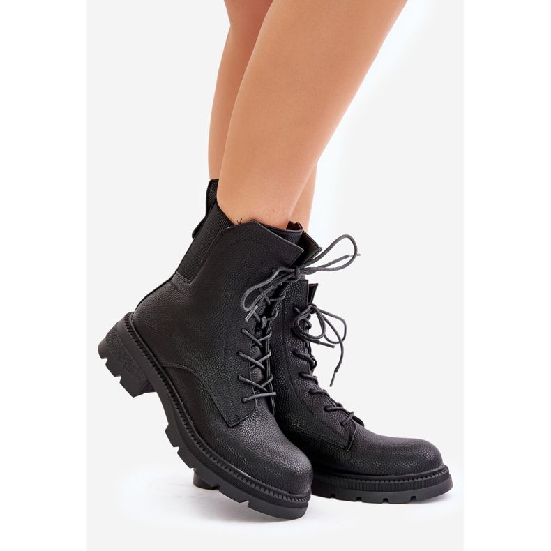 Jezzi Szigetelt munkáscsizma fekete Leairae cipzárral 1