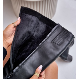 Sergio Leone KZ230-S bőr szigetelt magassarkú csizma, fekete 2