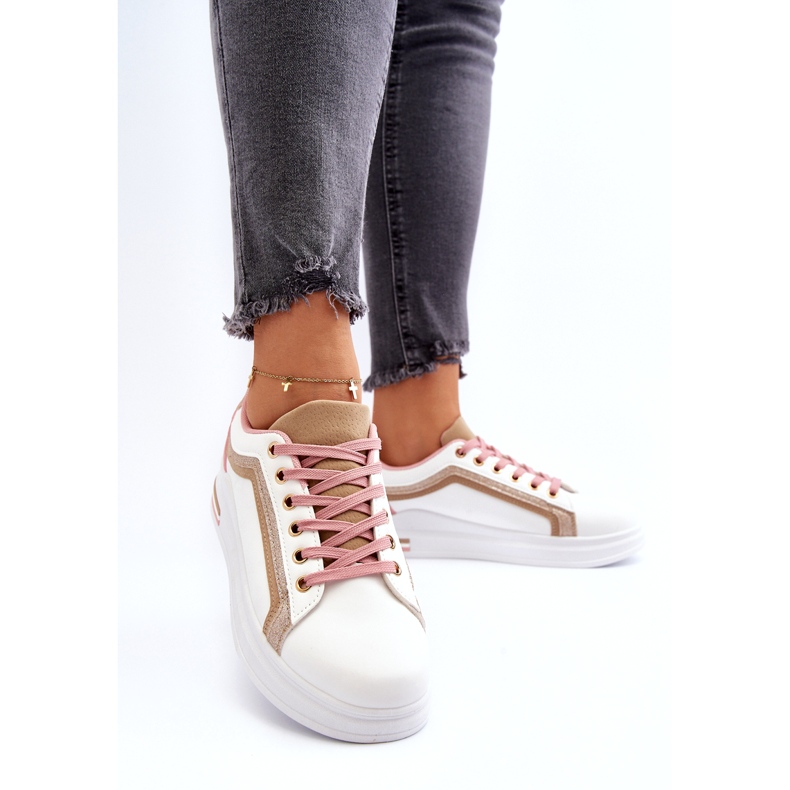 A női sport bézs csillogással búcsúzik fehér 3