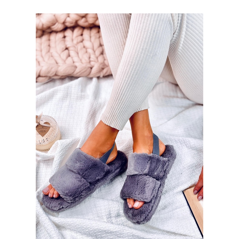 Rhodes Grey női papucs gumiszalaggal szürke 1