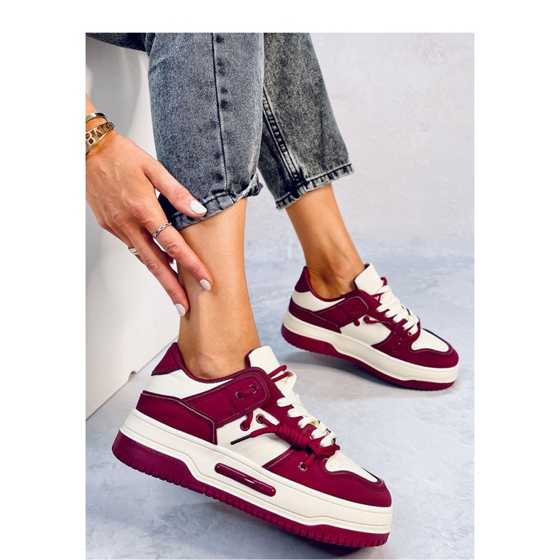 Clavell Wine magas talpú tornacipő - Inello piros 2