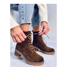 Reed Green kényelmes, magas sarkú bokacsizma barna 1