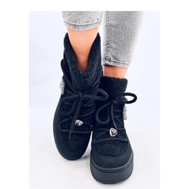 Fekete báránybőr hócsizma 2