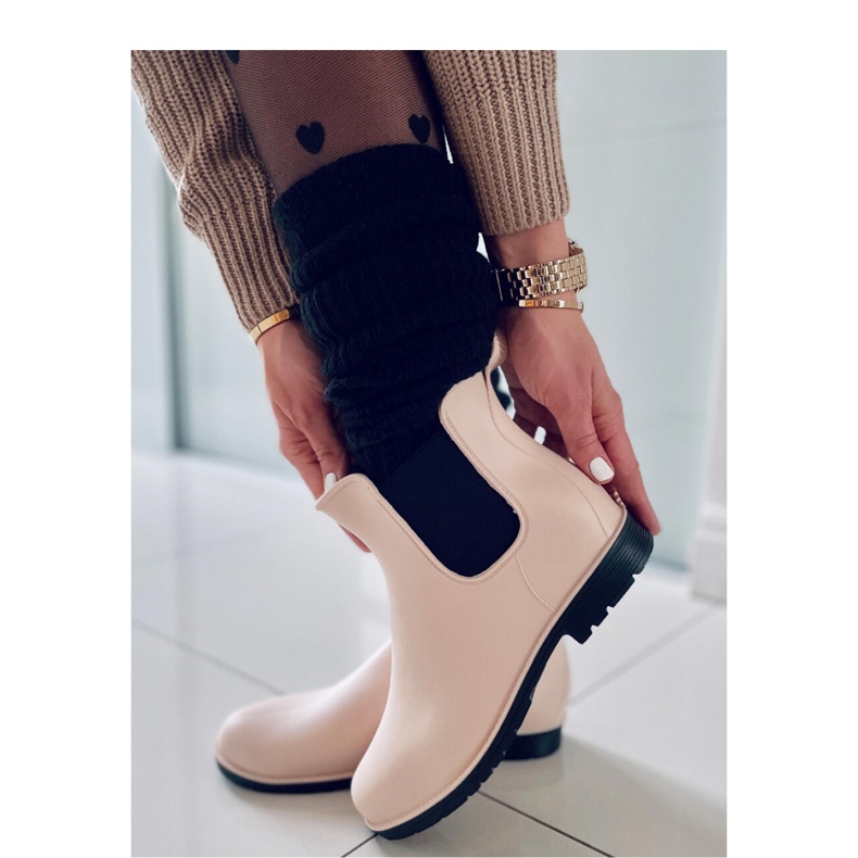 Bézs színű női Chelsea csizma 2