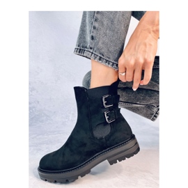 Fekete velúr Chelsea csizma 2