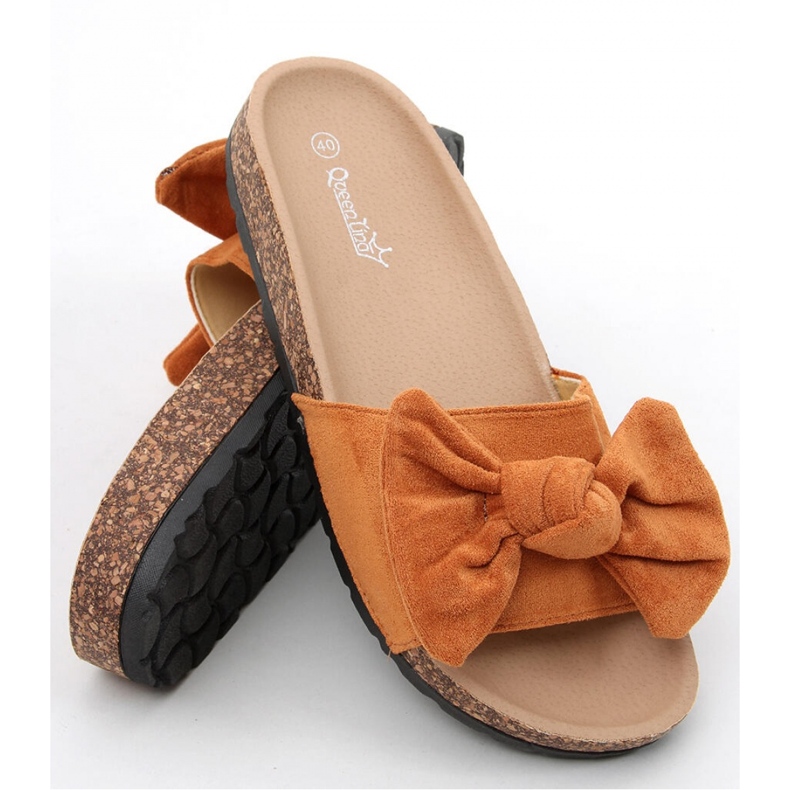 Kiara Camel parafa flip-flop szandál - Inello barna 1
