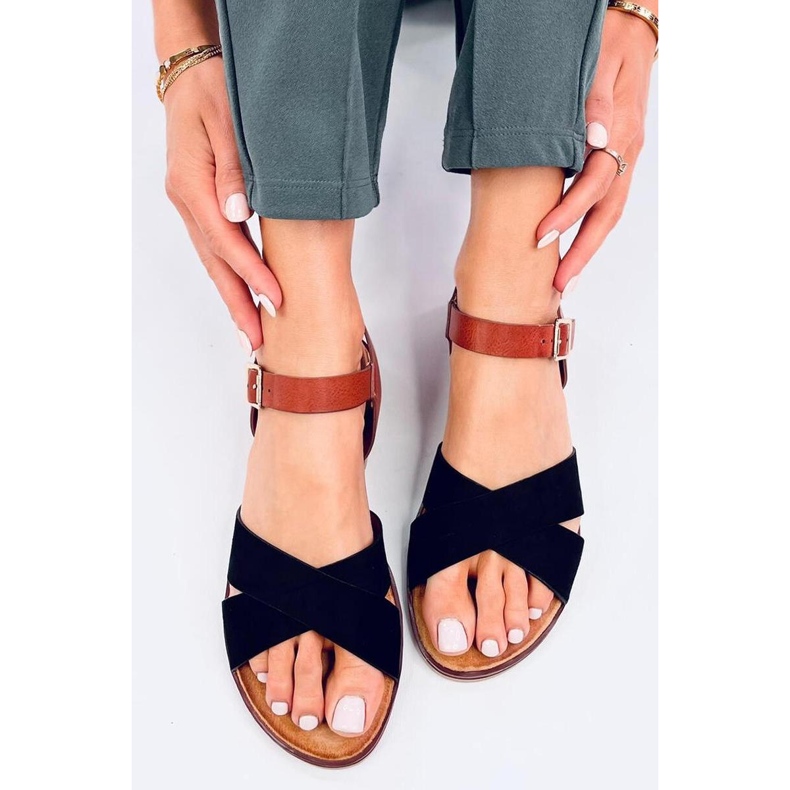 Női magasított szandál fekete 1