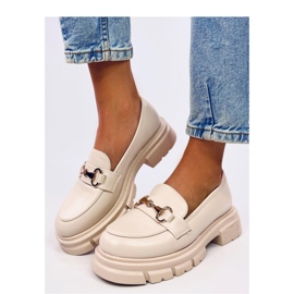 Kyress Beige magas talpú mokaszinok - Inello bézs 1