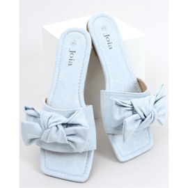 Kék papucs négyzet alakú talppal 1