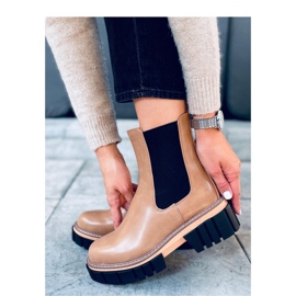 Bella LT.KHAKI női Chelsea csizma - Inello barna 2