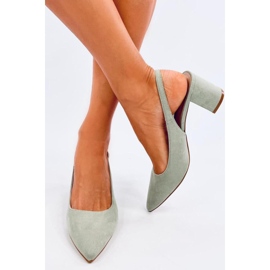 Nyitott Heel Pumps Green zöld 2