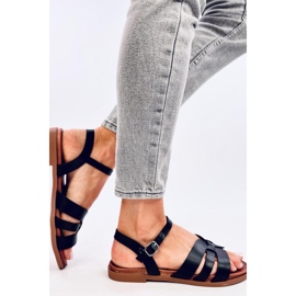 Fekete női lapos szandál 1