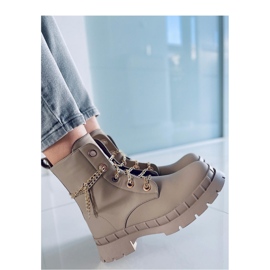 Lohan Apricot fűzős bokacsizma - Inello bézs 2