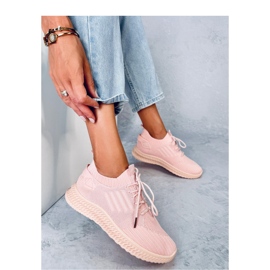 Női zoknis sportcipő rózsaszín 1