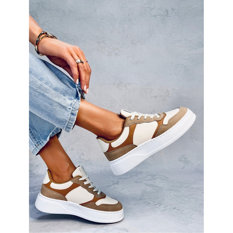 Khaki színű női tornacipő barna 1