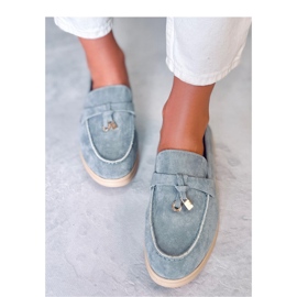 Ottavia Blue velúr mokaszinok - Inello kék 2