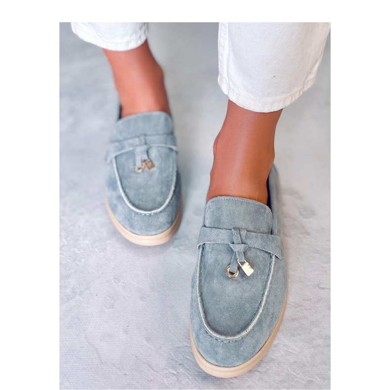 Ottavia Blue velúr mokaszinok - Inello kék 2