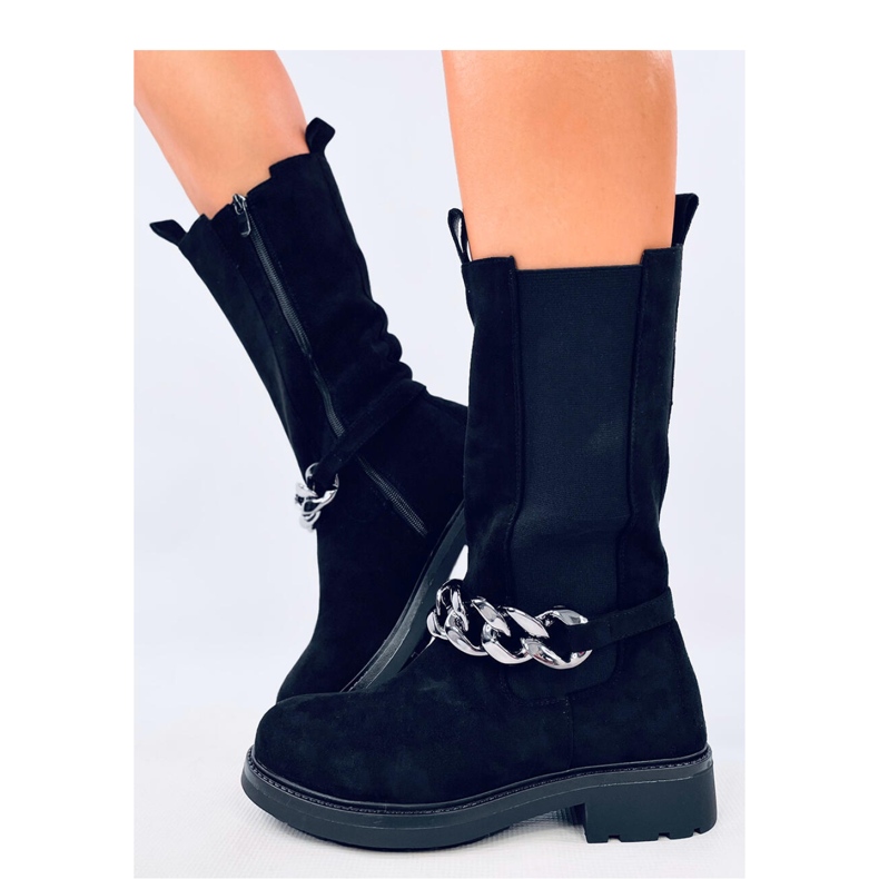 Wiley Fekete hosszúszárú Chelsea csizma - Inello 2